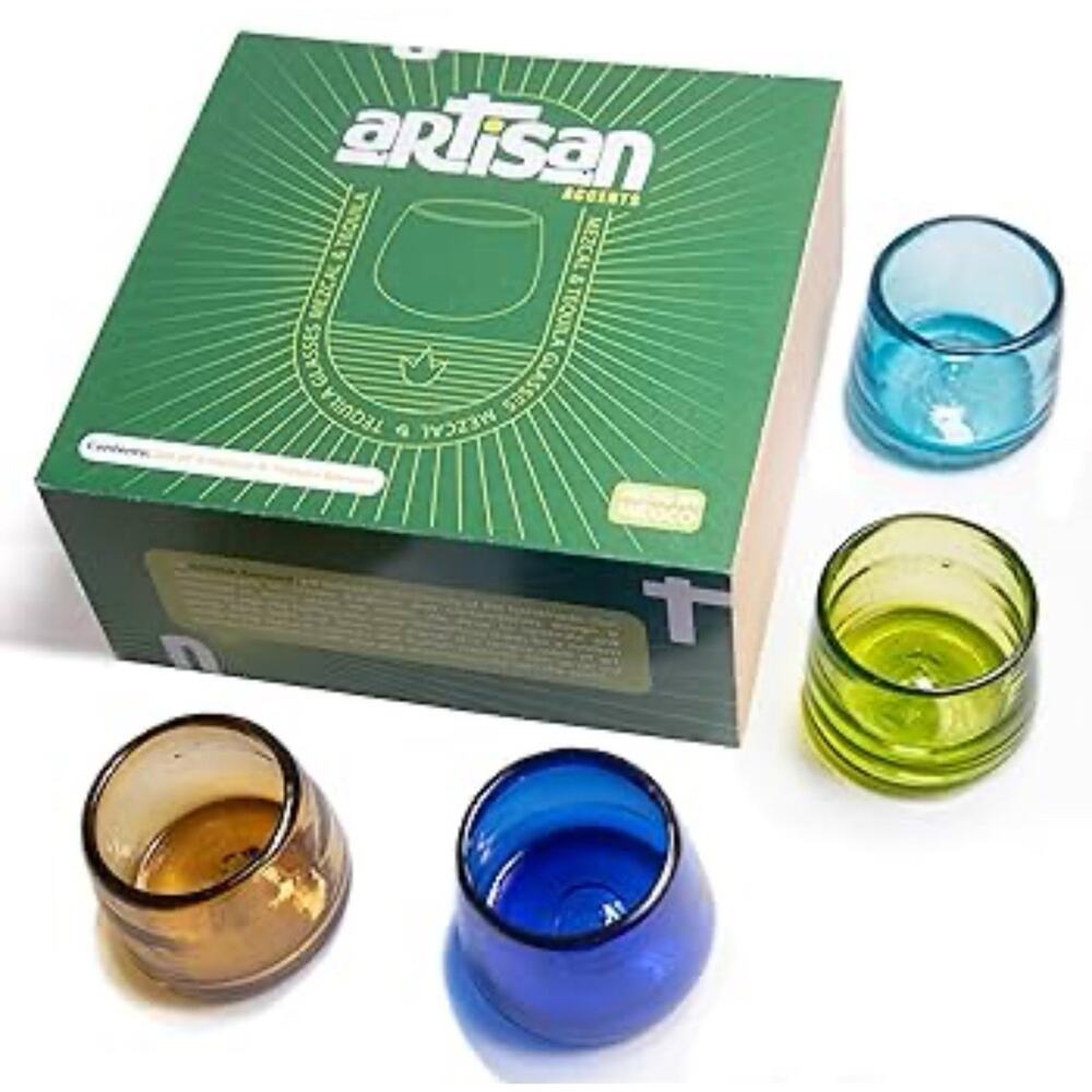 Artisan Accents Set Of Four Mezcal And Tequila Glasses NEW